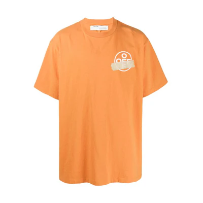 OFF-WHITE SS20 Orange Gold Arrow Tape Patch Oversized T-Shirt OMAA038R201850021948