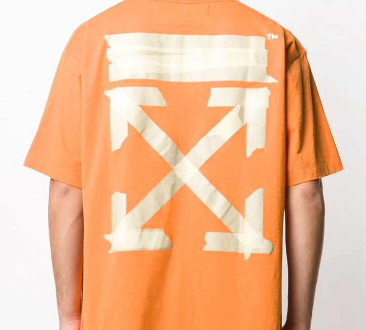Purchase OFF-WHITE SS20 橙金箭頭貼布寬鬆版短袖T恤 OMAA038R201850021948