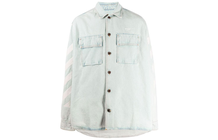 OFF-WHITE SS20 Printed Denim Jacket Blue Fashion Outerwear OMYD017R203860187101 圖 2