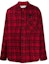 Order OFF-WHITE SS20 Kemeja Flanel Merah Lengan Panjang Corak Kotak Anak Panah OMGA098S20H480202000