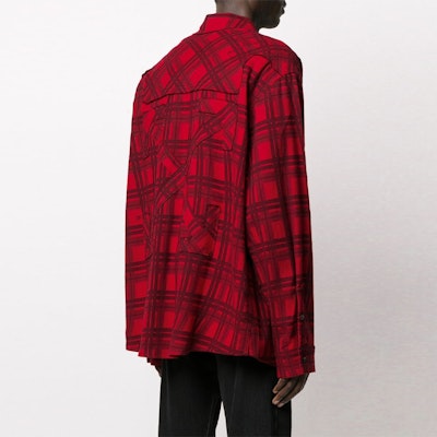 OFF-WHITE SS20 Kemeja Flanel Merah Lengan Panjang Corak Kotak Anak Panah OMGA098S20H480202000 Shop OFF-WHITE SS20 Kemeja Flanel Merah Lengan Panjang Corak Kotak Anak Panah OMGA098S20H480202000