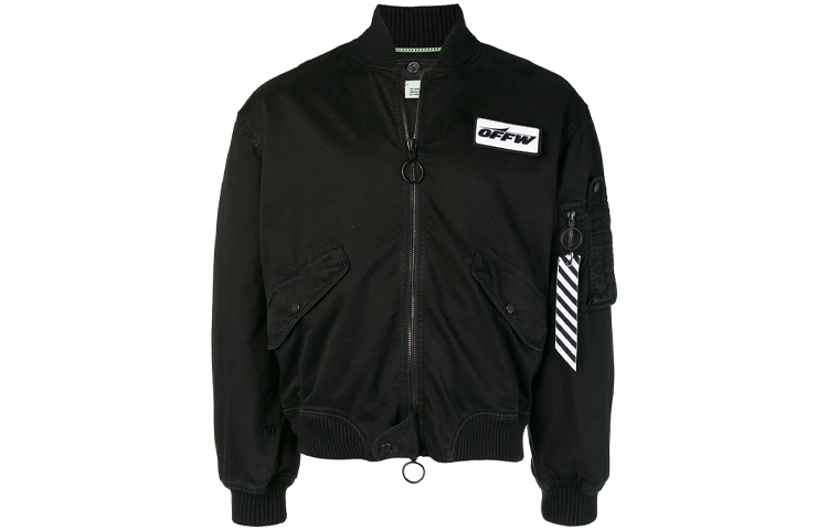 OFF-WHITE SS20 Ribbed Trim Flight Logo Jacket Black . OMEA130E181350011000 圖 2
