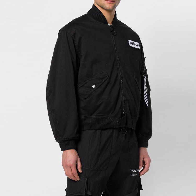 OFF-WHITE SS20 Ribbed Trim Flight Logo Jacket Black . OMEA130E181350011000 圖 4