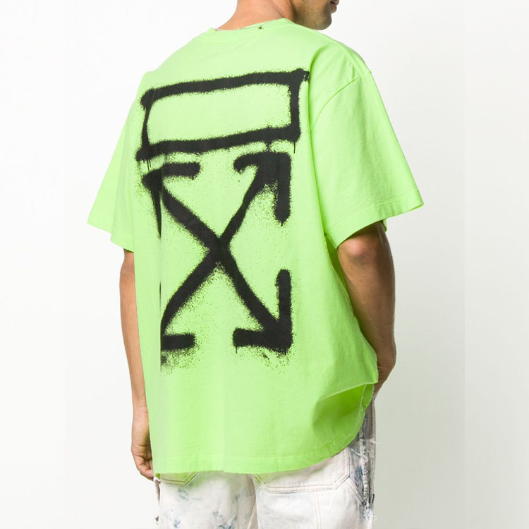 OFF-WHITE SS20 Spray Arrows Logo Tee Fluorescent Green Men OMAA038R201850156210 圖 5