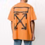 Shop OFF-WHITE SS20 Kaos Crewneck Panah Spray Paint Oranye OMAA038R201850151910