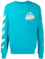Off-White SS20 Tape Arrows Graphic Crewneck Long Sleeve Blue Mens Sweater OMBA025R20E300023948 Off-White SS20 Tape Arrows Graphic Crewneck Long Sleeve Blue Mens Sweater OMBA025R20E300023948