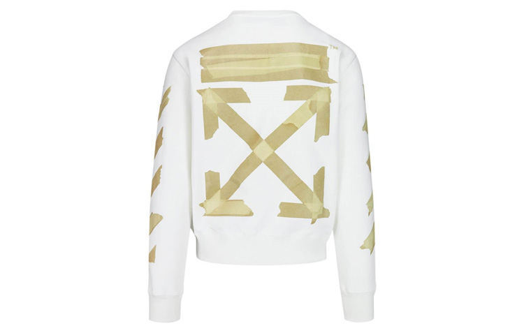 Order Sudadera Blanca OFF-WHITE SS20 Tape Arrows Logo Manga Larga Crewneck. OMBA025R20E300020148