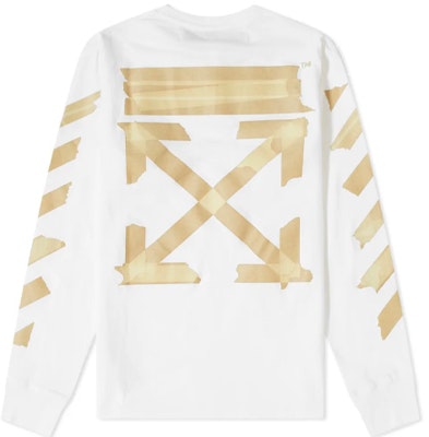 OFF-WHITE SS20 胶带箭头长袖白色T恤 男款 OMAB001R201850020148 Order OFF-WHITE SS20 胶带箭头长袖白色T恤 男款 OMAB001R201850020148