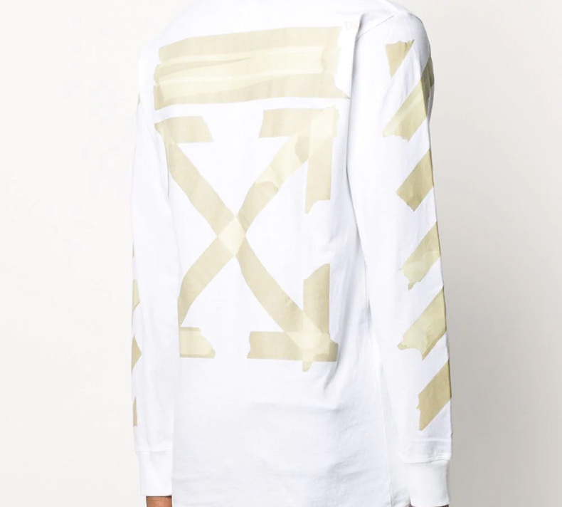 Purchase OFF-WHITE SS20 胶带箭头长袖白色T恤 男款 OMAB001R201850020148