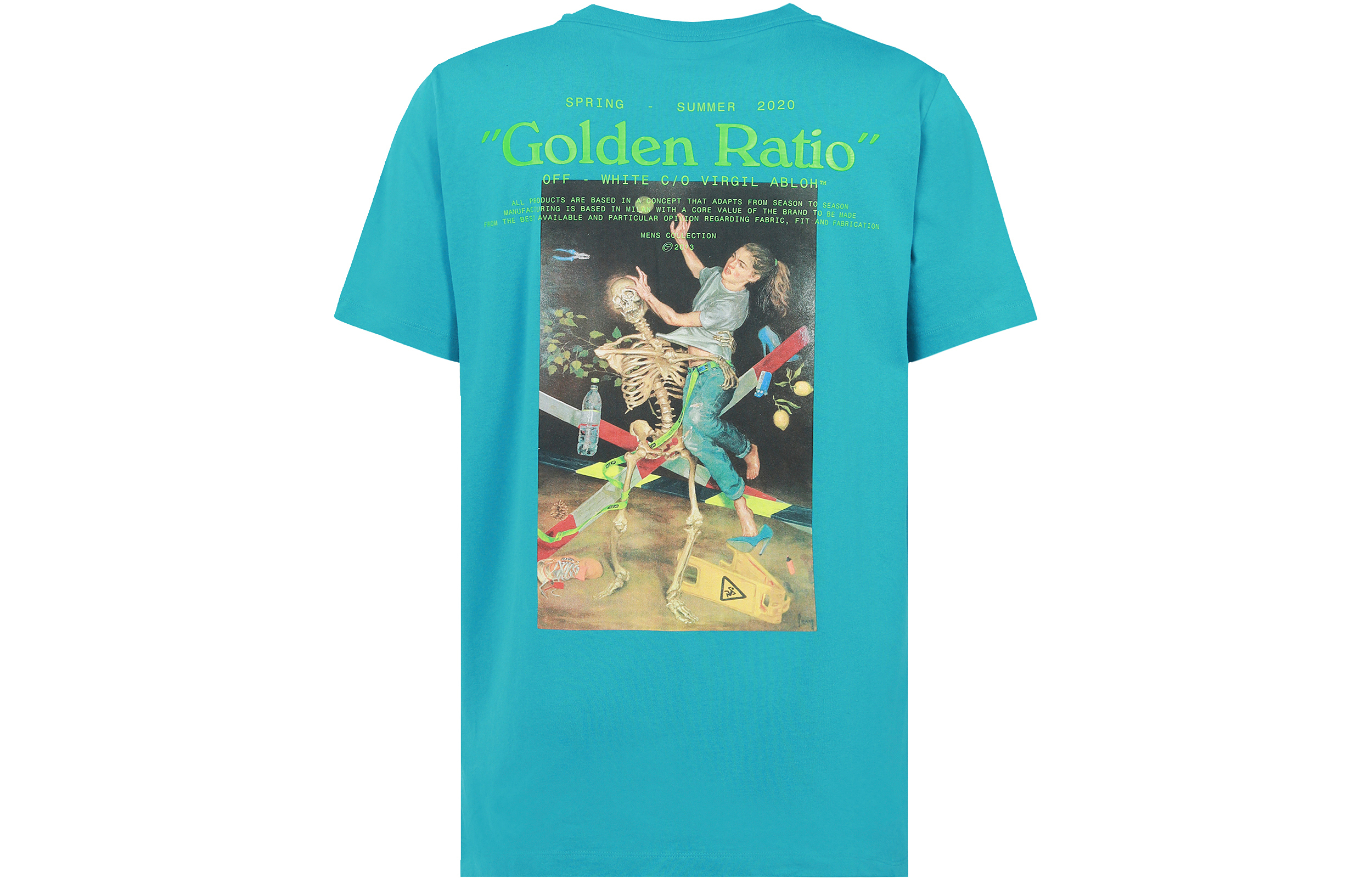 OFF-WHITE SS20 Virgil Skeleton Graphic T-Shirt Blue Regular Fit OMAA027R201850143988 圖 3