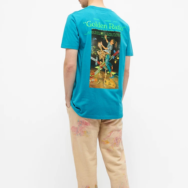 OFF-WHITE SS20 Virgil Skeleton Graphic T-Shirt Blue Regular Fit OMAA027R201850143988 圖 6