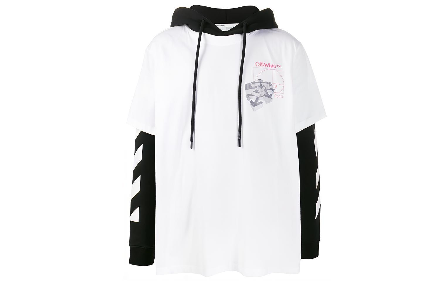 Off-White SS20 White Arm Print Double-Layer Hoodie Loose Fit OMAB033R201850120188