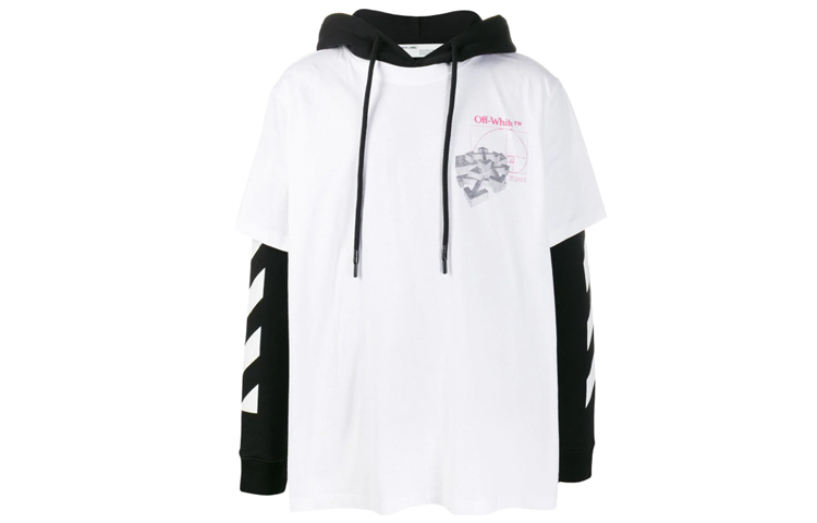 Order Off-White SS20 White Arm Print Double-Layer Hoodie Loose Fit OMAB033R201850120188
