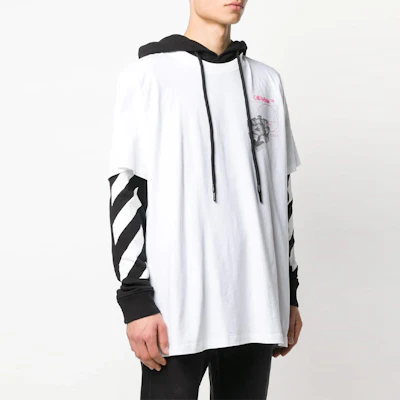 Off-White SS20 White Arm Print Double-Layer Hoodie Loose Fit OMAB033R201850120188 Purchase Off-White SS20 White Arm Print Double-Layer Hoodie Loose Fit OMAB033R201850120188