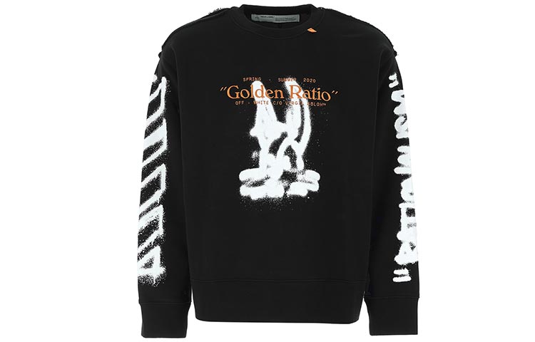 OFF-WHITE SS20 White Graffiti Long-Sleeve Sweatshirt Black OMBA037R20E300091001