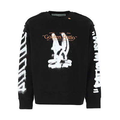 OFF-WHITE SS20 White Graffiti Long-Sleeve Sweatshirt Black OMBA037R20E300091001