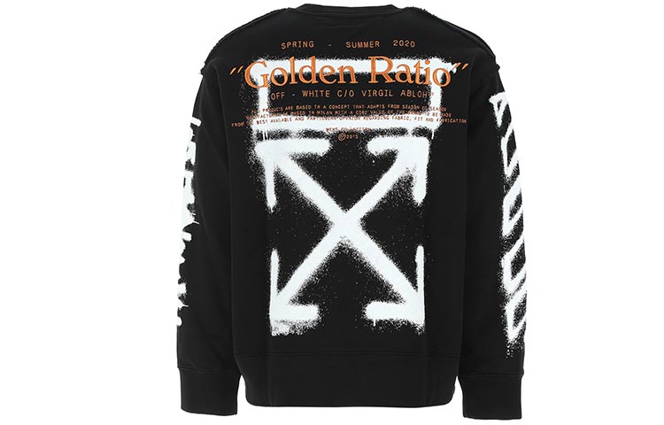 Lookbook OFF-WHITE SS20 白色塗鴉黑色長袖衛衣 OMBA037R20E300091001