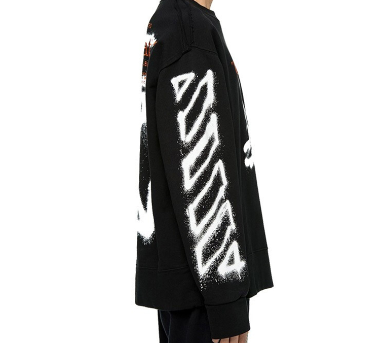 Sizing OFF-WHITE SS20 白色塗鴉黑色長袖衛衣 OMBA037R20E300091001