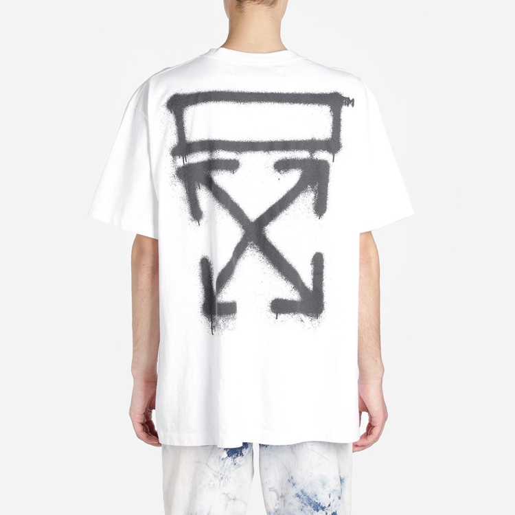 OFF-WHITE SS20 White T-Shirt with Spray Paint Arrows Print on Back OMAA027R201850150110 圖 5
