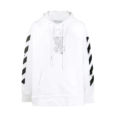 OFF-WHITE SS20 White Water Drop Arrow Loose Hoodie OMBB057R20E300050110