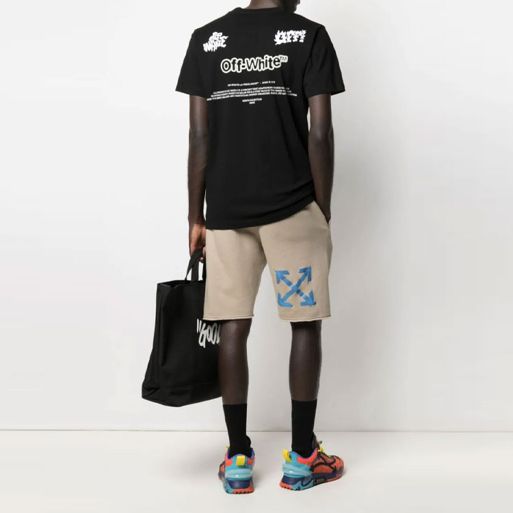 OFF-WHITE SS21 Adam Is Eve Logo Printed Black Crewneck T-Shirt Mens Regular Fit. OMAA027S21JER0141001 圖 5