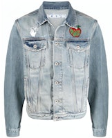 OFF-WHITE SS21 Apple Logo Denim Jacket Blue Oversized Fit OMYE054S21DEN0024525 OFF-WHITE SS21 Apple Logo Denim Jacket Blue Oversized Fit OMYE054S21DEN0024525