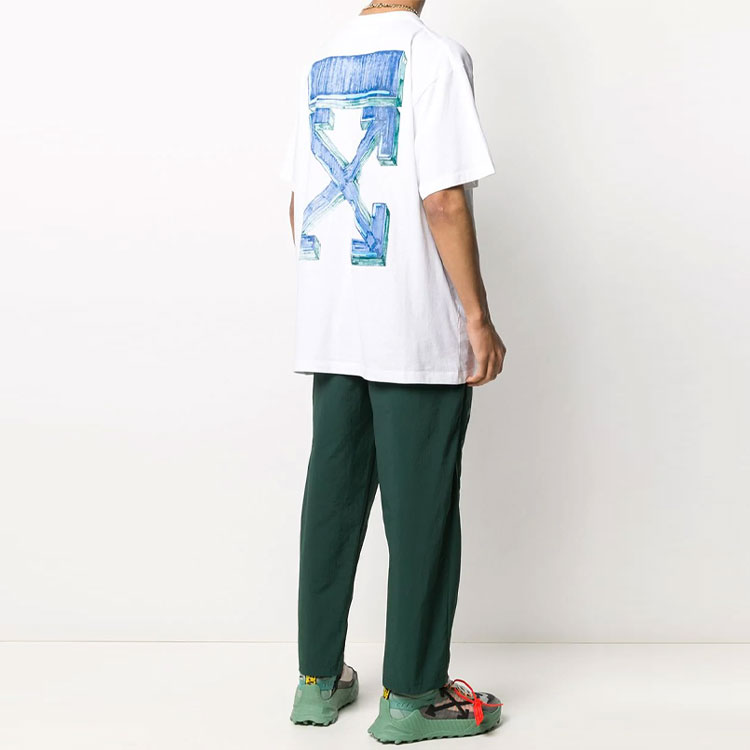 Purchase OFF-WHITE 2021春夏箭头印花白色T恤 OMAA038E20JER0020145