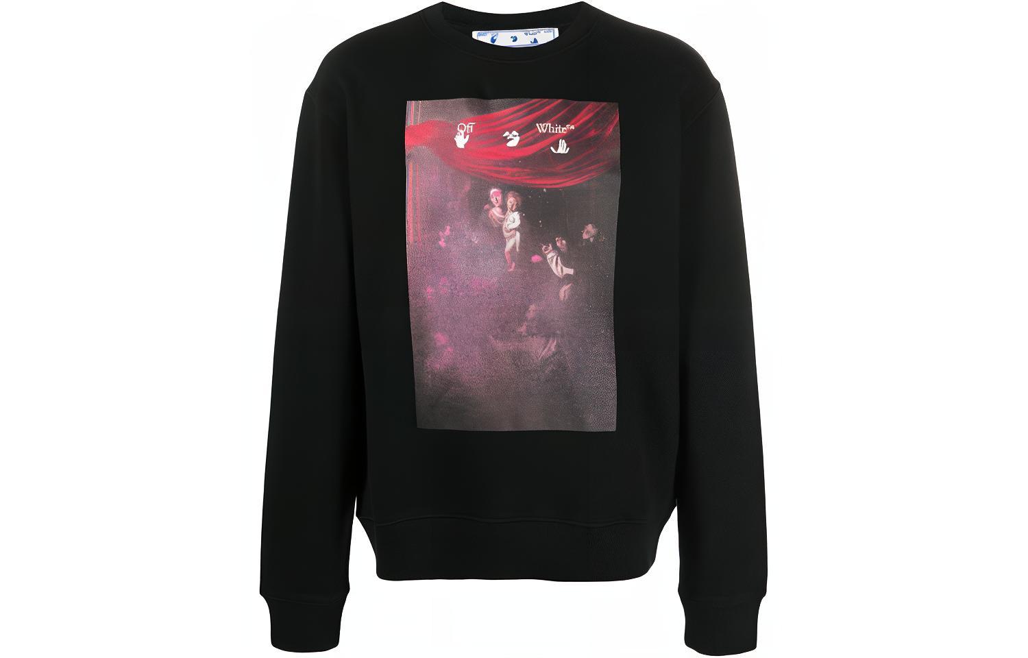 Off-White SS21 Arrows Graphic Print Regular Fit Hoodie Black () OMBA025S21FLE0091001