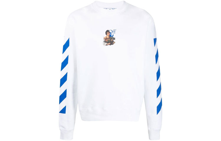 OFF-WHITE SS21 Arrows Striped Graphic Long Sleeve Sweatshirt White Men’s OMBA025S21FLE0100140 圖 2