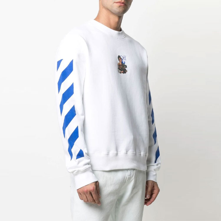OFF-WHITE SS21 Arrows Striped Graphic Long Sleeve Sweatshirt White Men’s OMBA025S21FLE0100140 圖 3