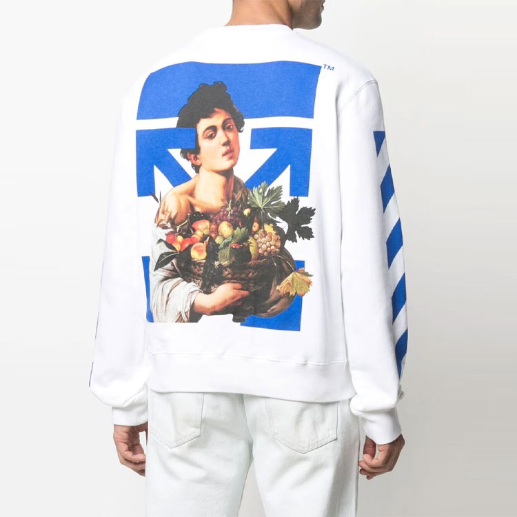 OFF-WHITE SS21 Arrows Striped Graphic Long Sleeve Sweatshirt White Men’s OMBA025S21FLE0100140 圖 4