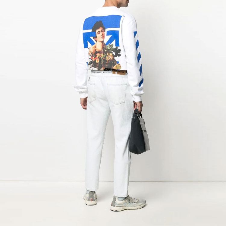 OFF-WHITE SS21 Arrows Striped Graphic Long Sleeve Sweatshirt White Men’s OMBA025S21FLE0100140 圖 5