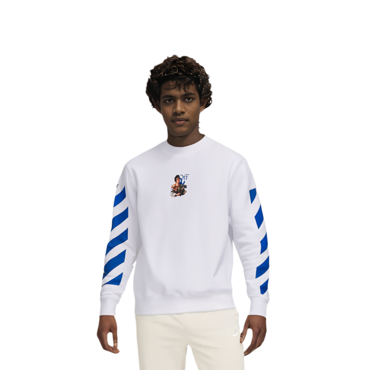 OFF-WHITE SS21 Arrows Striped Graphic Long Sleeve Sweatshirt White Men’s OMBA025S21FLE0100140 圖 6