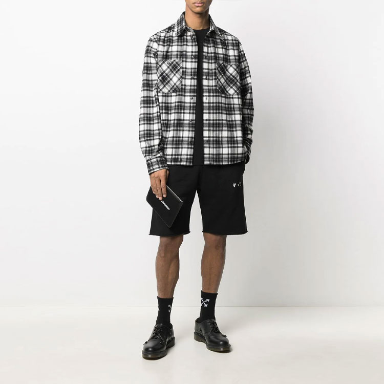 Lookbook OFF-WHITE SS21 黑色格紋長袖襯衫 OMGA133R21FAB0021000