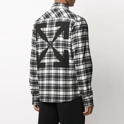 OFF-WHITE SS21 Baju Lengan Panjang Hitam Corak Kotak-Kotak OMGA133R21FAB0021000 Shop OFF-WHITE SS21 Baju Lengan Panjang Hitam Corak Kotak-Kotak OMGA133R21FAB0021000