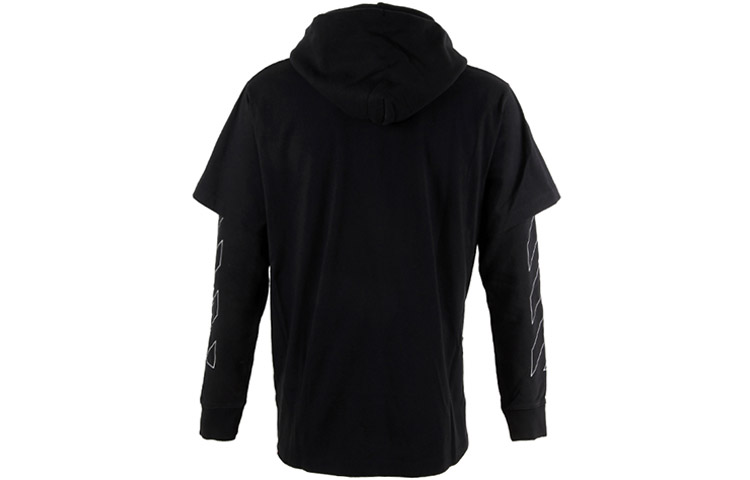 OFF-WHITE SS21 Black Double Sleeve Logo Print Hoodie Loose Fit. OMBB051F20FLE0011001 圖 3