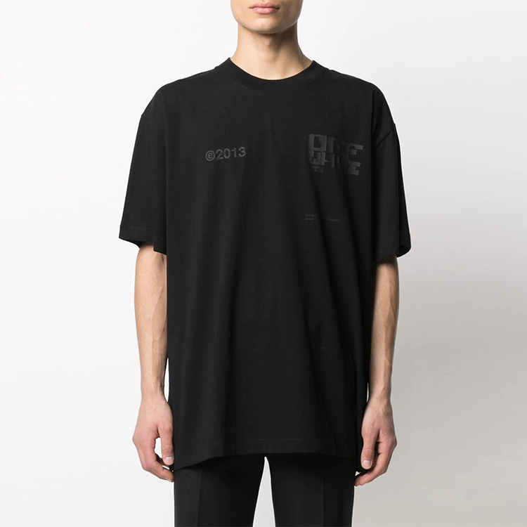 Lookbook Camiseta Negra OFF-WHITE SS21 Logo Tech Marker Hombre Manga Corta OMAA038S21JER0081010