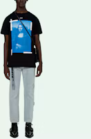 Shop OFF-WHITE SS21 黑色人形圖案短袖T恤 OMAA027R21JER0021001