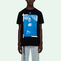 Purchase OFF-WHITE SS21 黑色人形圖案短袖T恤 OMAA027R21JER0021001