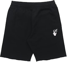 OFF-WHITE SS21 Black Monochrome Mid-Rise Straight Casual Shorts OMCI006R21FLE0021032 OFF-WHITE SS21 Black Monochrome Mid-Rise Straight Casual Shorts OMCI006R21FLE0021032