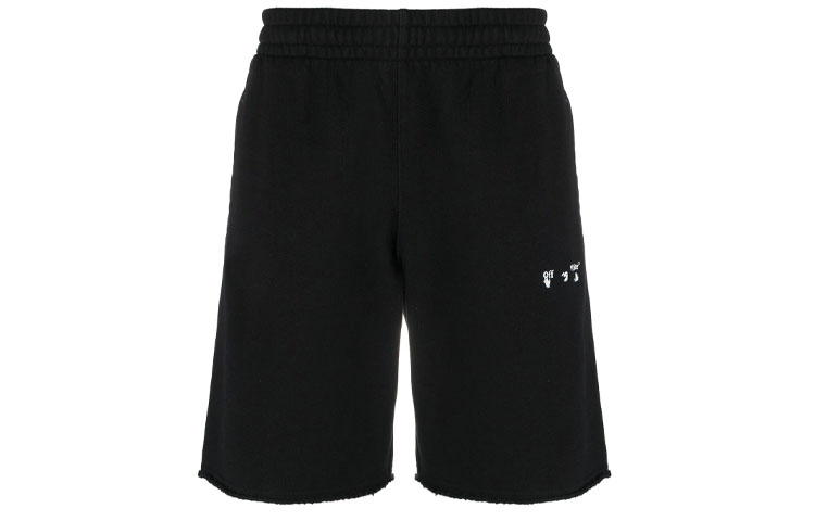 Order OFF-WHITE 2021春夏黑色侧标印花休闲短裤时尚款式. OMCI006R21FLE0051001