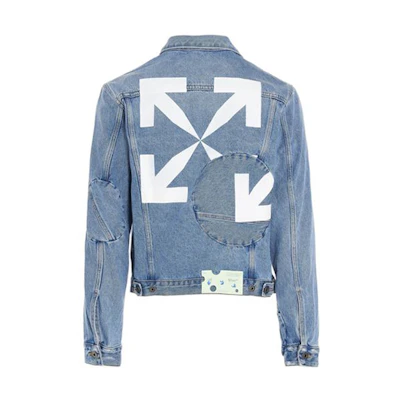 OFF-WHITE SS21 Blue Arrow Denim Jacket Unisex OMYE067R21DEN0024701