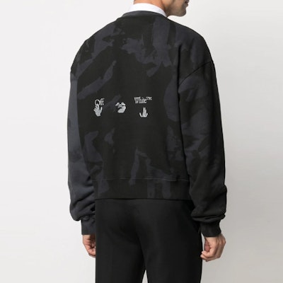 OFF-WHITE SS21 カモフラージュ ロゴ クルーネック スウェットシャツ ブラック OMBA035R21FLE0011009 Purchase OFF-WHITE SS21 カモフラージュ ロゴ クルーネック スウェットシャツ ブラック OMBA035R21FLE0011009