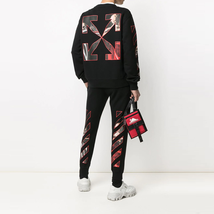 Details for OFF-WHITE 21春夏 Caravaggio印花黑色圓領衫 男女款 OMBA025R21FLE0051025