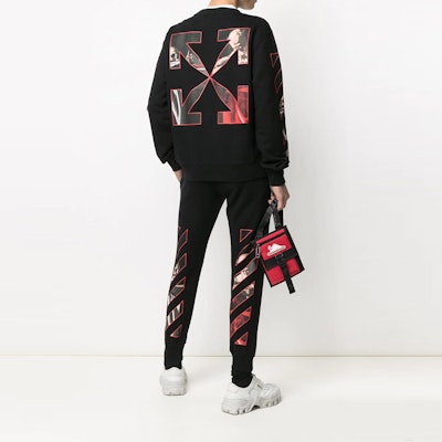 OFF-WHITE 21春夏 Caravaggio印花黑色圓領衫 男女款 OMBA025R21FLE0051025 Details for OFF-WHITE 21春夏 Caravaggio印花黑色圓領衫 男女款 OMBA025R21FLE0051025