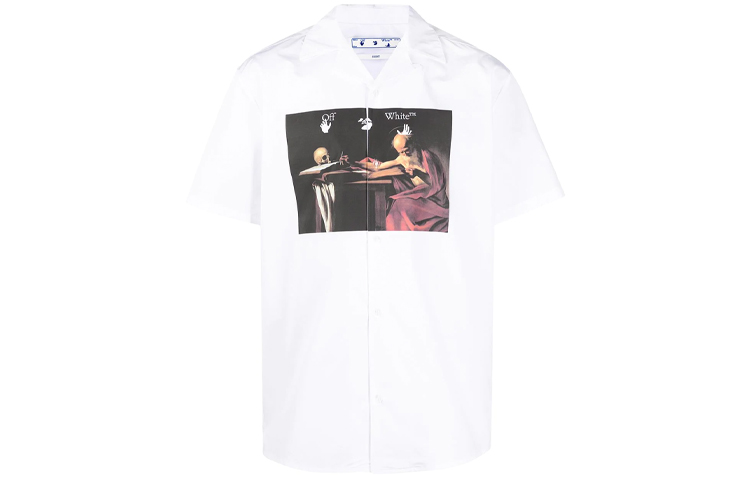 OFF-WHITE SS21 Caravaggio Short Sleeve Shirt White OMGA163R21FAB0040125