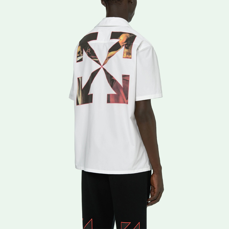 Sizing OFF-WHITE SS21 卡拉瓦乔短袖衬衫 白色 OMGA163R21FAB0040125