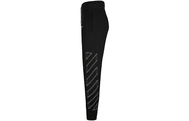 Shop OFF-WHITE SS21 Classic Black Casual Sweatpants OMCH008E181920121001