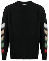 OFF-WHITE SS21 Classic Crewneck Diagonal Brushed Wool Sweater Black OMHA036R21KNI0011084 OFF-WHITE SS21 Classic Crewneck Diagonal Brushed Wool Sweater Black OMHA036R21KNI0011084