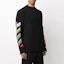 Purchase OFF-WHITE SS21 Crewneck Sweater Hitam Wool Berus Corak Garisan Serong OMHA036R21KNI0011084